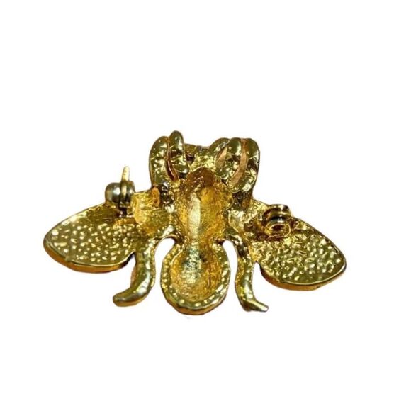 Vintage Bumble Bee Pin Broach Rhinestones Jeweled and Enameled - Picture 3 of 3